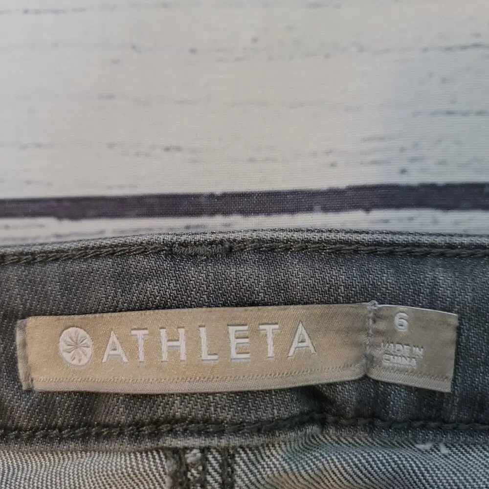 Athleta Size 6 Sculptek Skinny Jeans Stretch Gray‎ Wash Casual Capsule Wardrobe